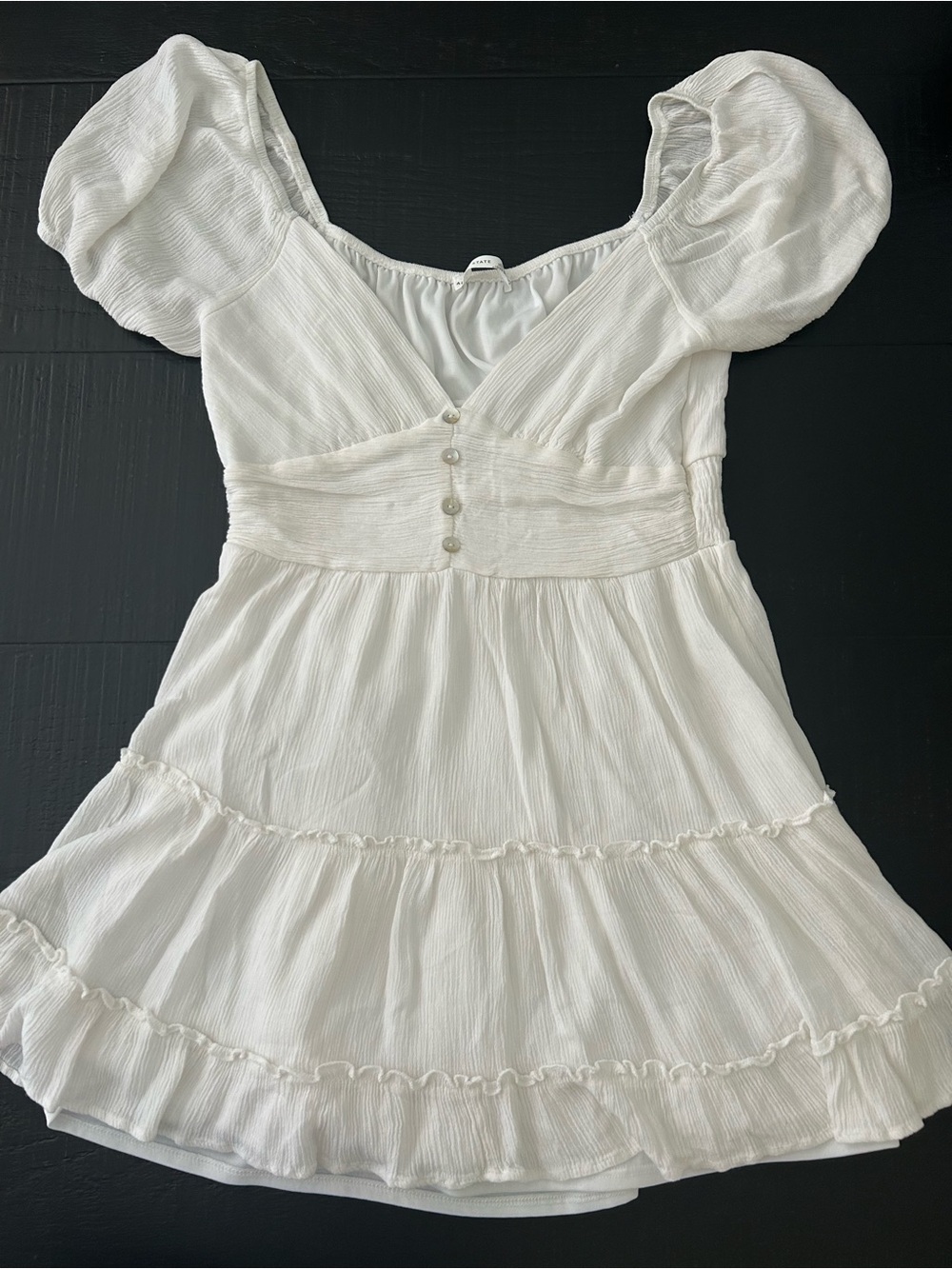 Altar'd State Costal Cowgirl Puff-Sleeve Tiered Mini Dress - Picture 2 of 7